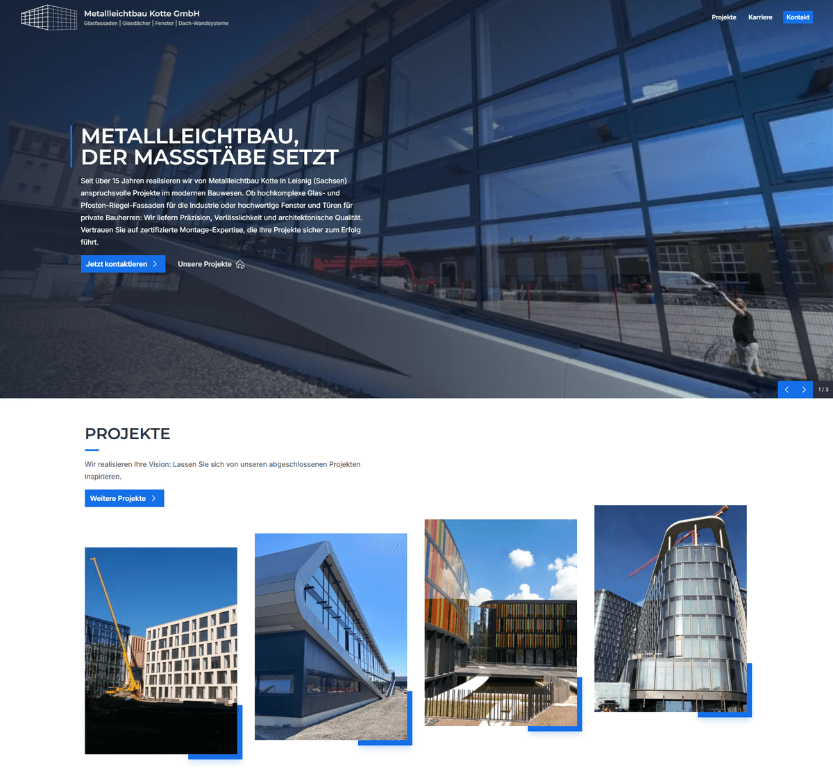 Screen der Webseite metallleichtbau-kotte.de