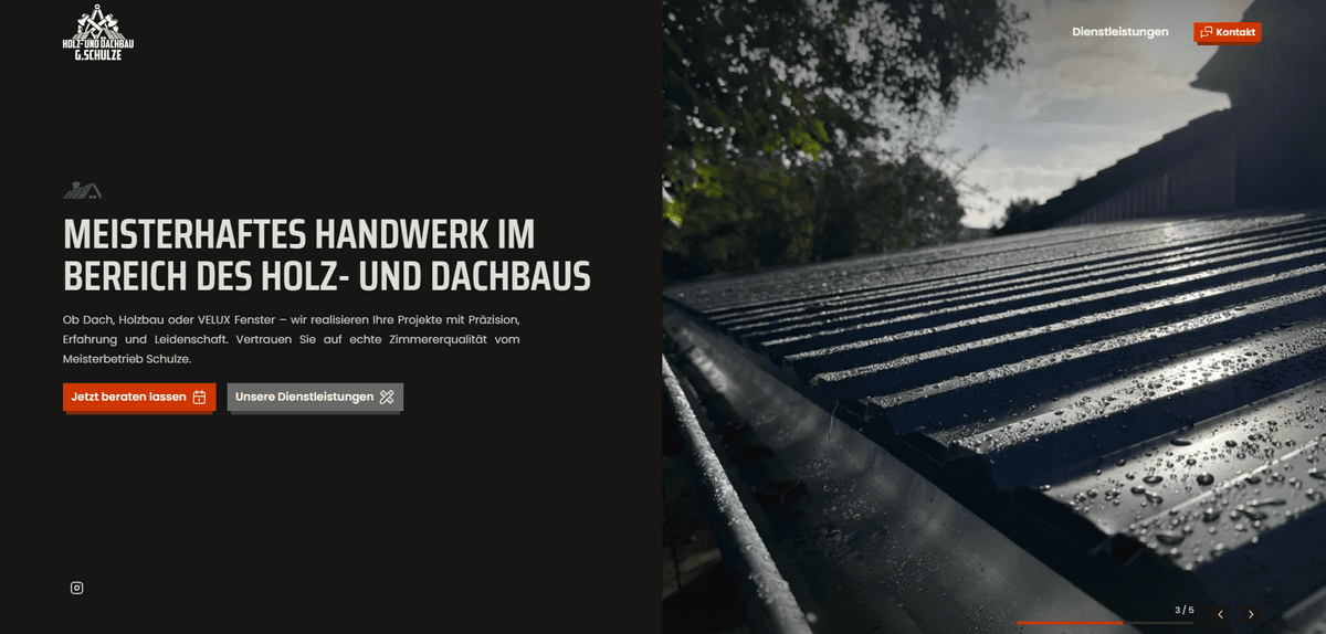 Screen der Webseite holzbau-schulze.de