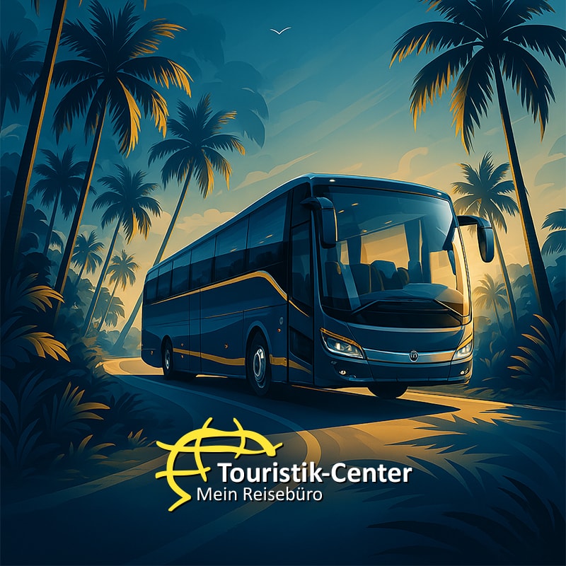 Ein stilistischer Bus als symbolisches Titelbild für das neue Transfer-Ticket-Plugin beim Touristik-Center.