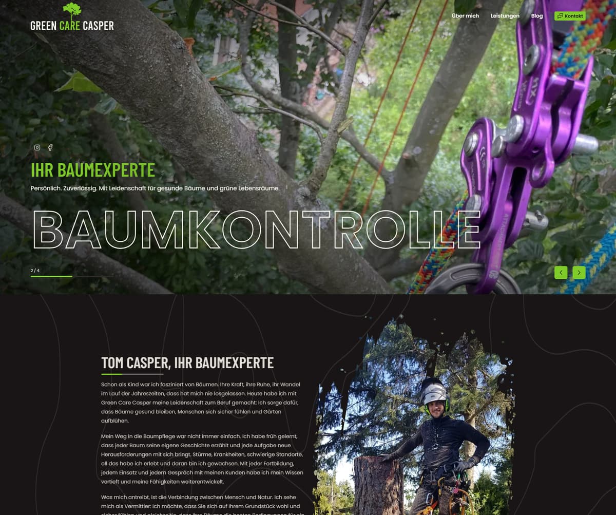 Screen der Webseite greencare-casper.de