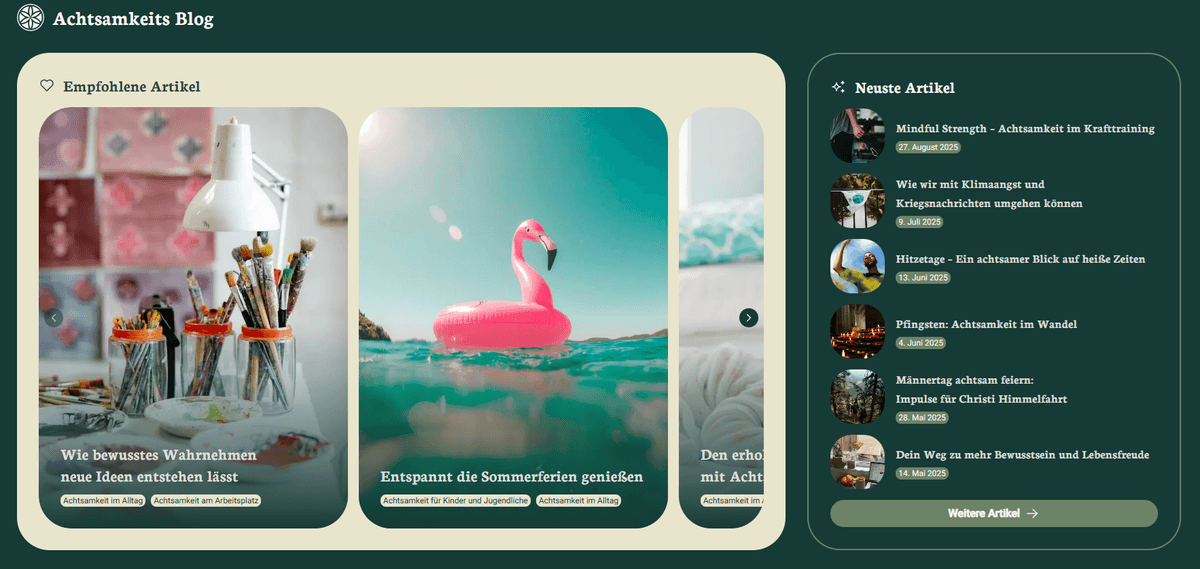 Screen der Webseite achtsamkeits-blog.de